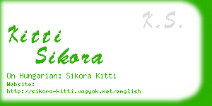 kitti sikora business card